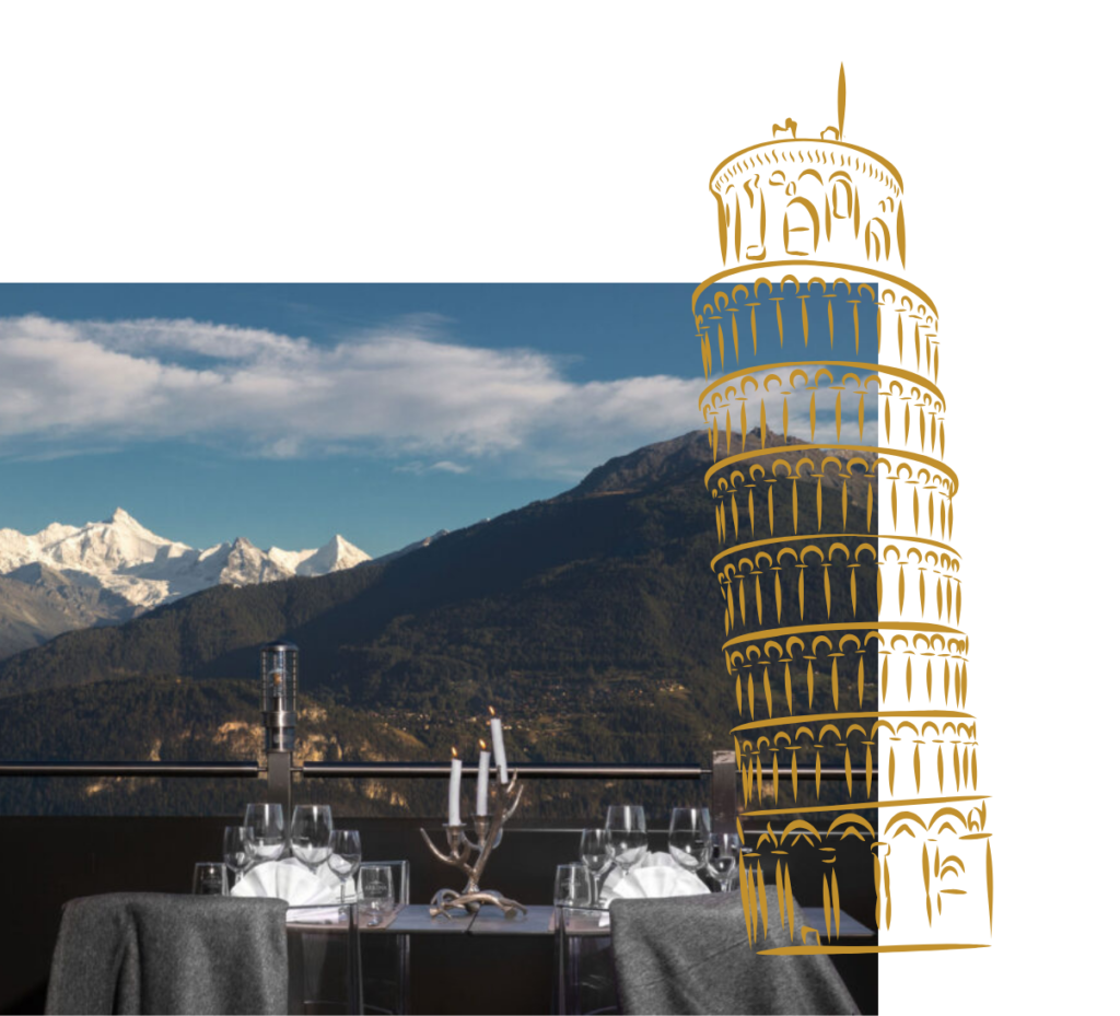 Table pour deux personnes sur la terrasse du 14 Cors