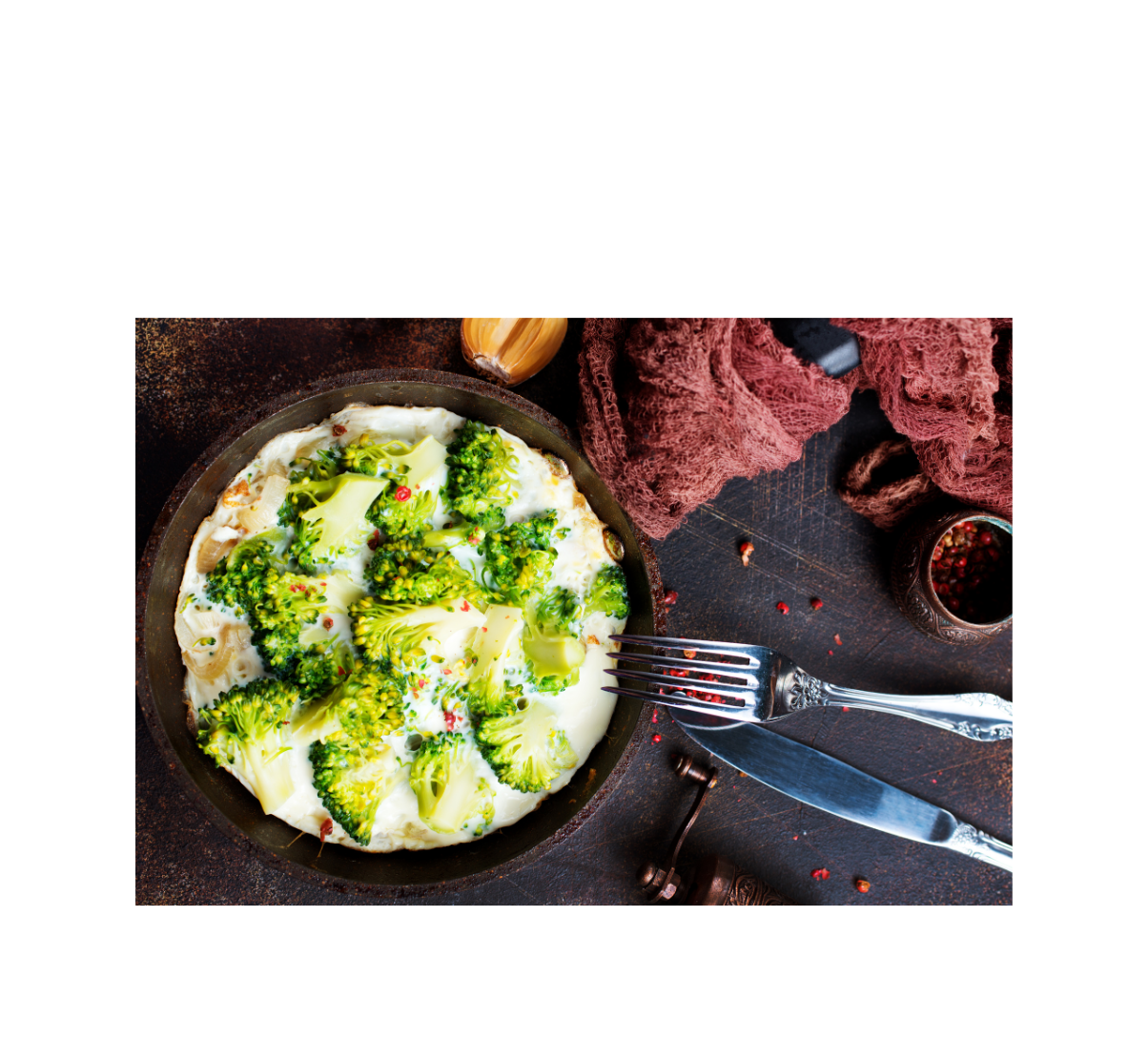 Présentation d'une entrée aux brocolis