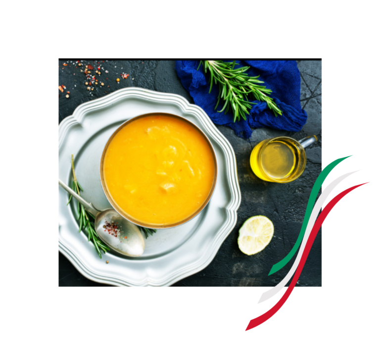 Soupe à la courge avec assaisonnement italien