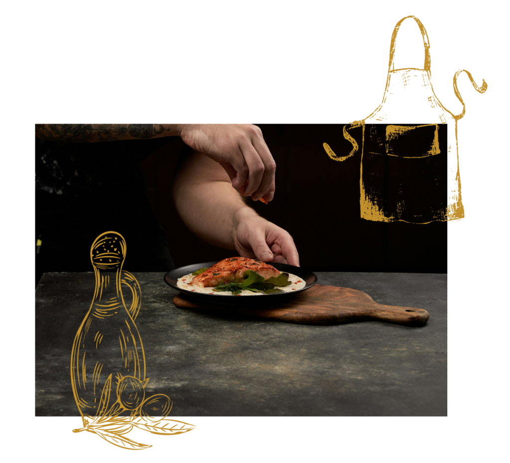 Plat de poisson cuisiné et raffiné au restaurant le 14 Cors à Crans Montana en Valais